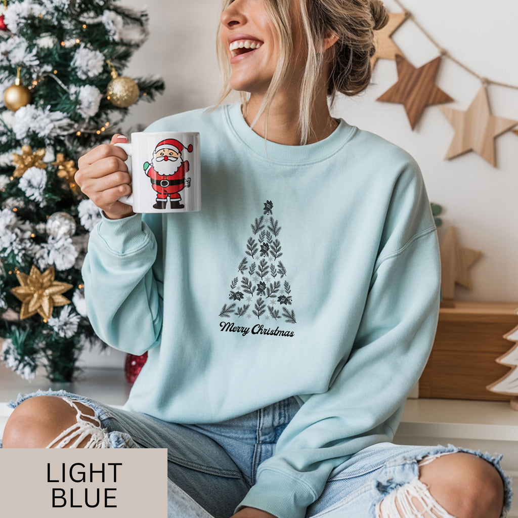 Unisex Sweatshirt, Weihnachtspullover, Holiday Sweatshirt, gemütlicher Crewneck, Weihnachtsgeschenk-Idee, Winterpullover, Unisex Christmas Top, festlicher Sweater, Holiday Outfit, einzigartiges Weihnachtsgeschenk, florales Sweatshirt, trendiges Sweatshirt, minimalistischer Weihnachtsbaum, Floral Pine Tree Sweatshirt | Botanical Christmas Crewneck | Christmas Sweater Unisex | Merry Christmas Sweatshirt | Christmas Tree Design