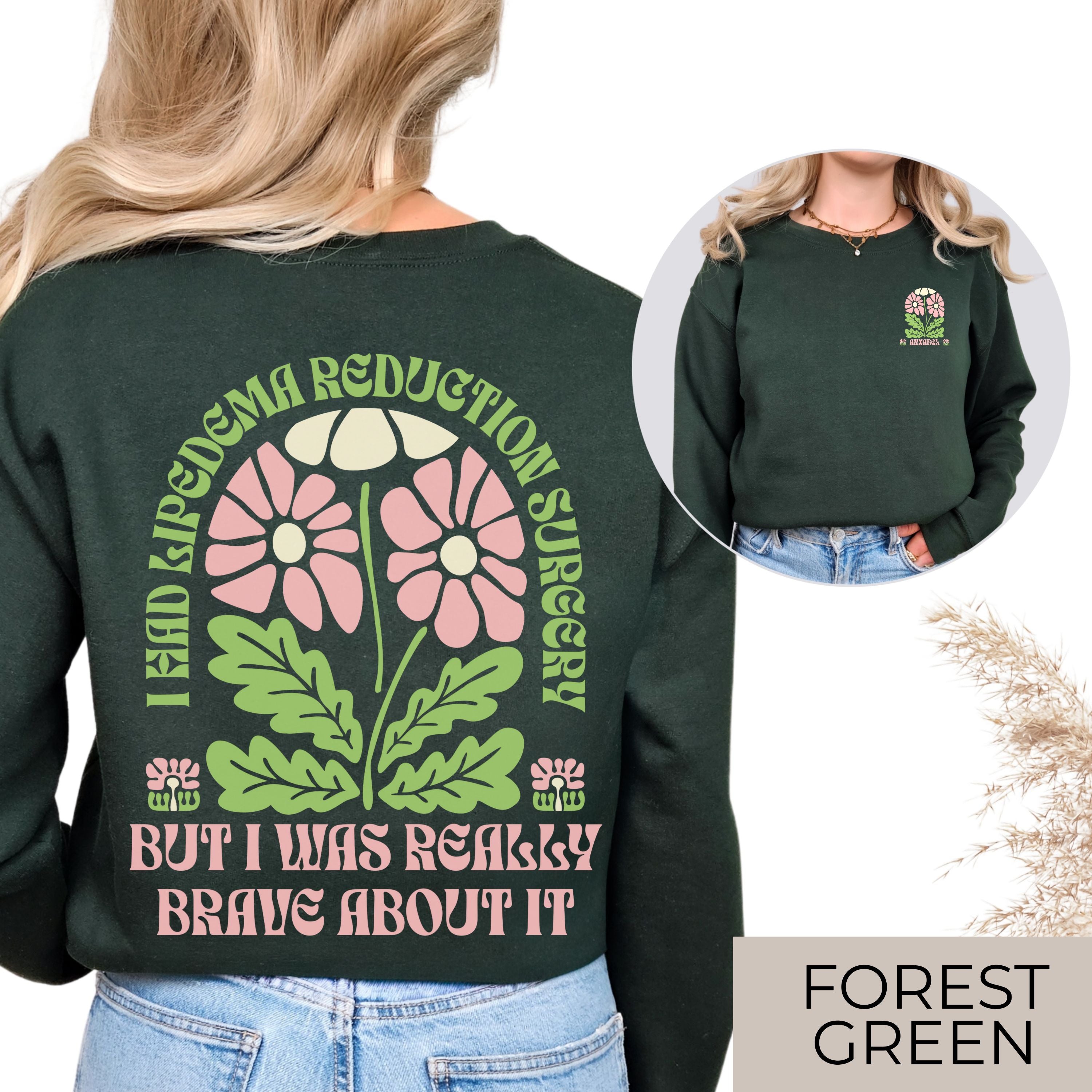 lipedema sweatshirt, lipedema surgery, brave about sweater, healing journey, self love pullover, body positivity gift, illness awareness, empowerment sweater, mental health merch, unisex gildan 18000, flower sweatshirt, self care clothing, healing gift for her