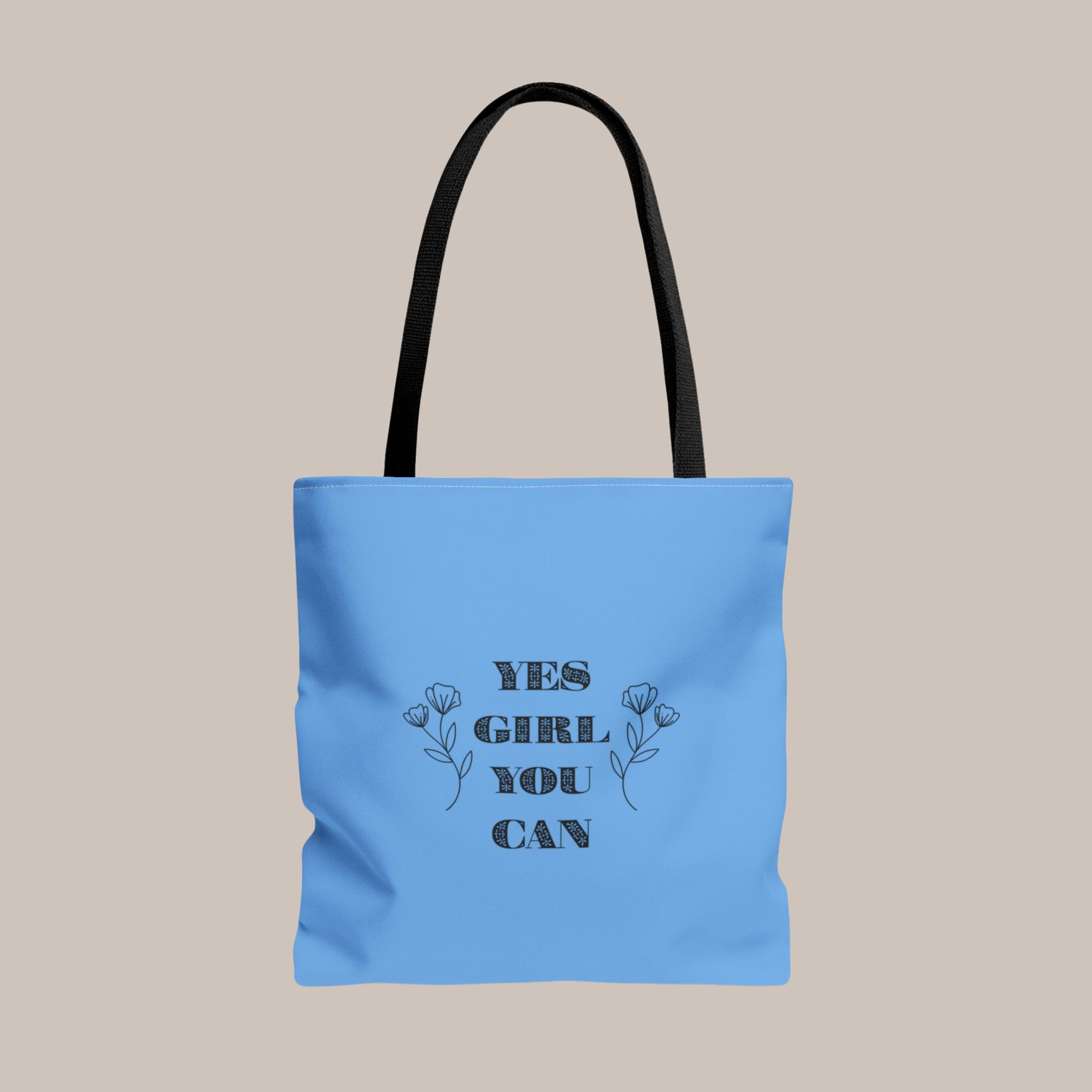 Yes Girl You Can Tote Bag – Motivational Shopper Bag - BLAU