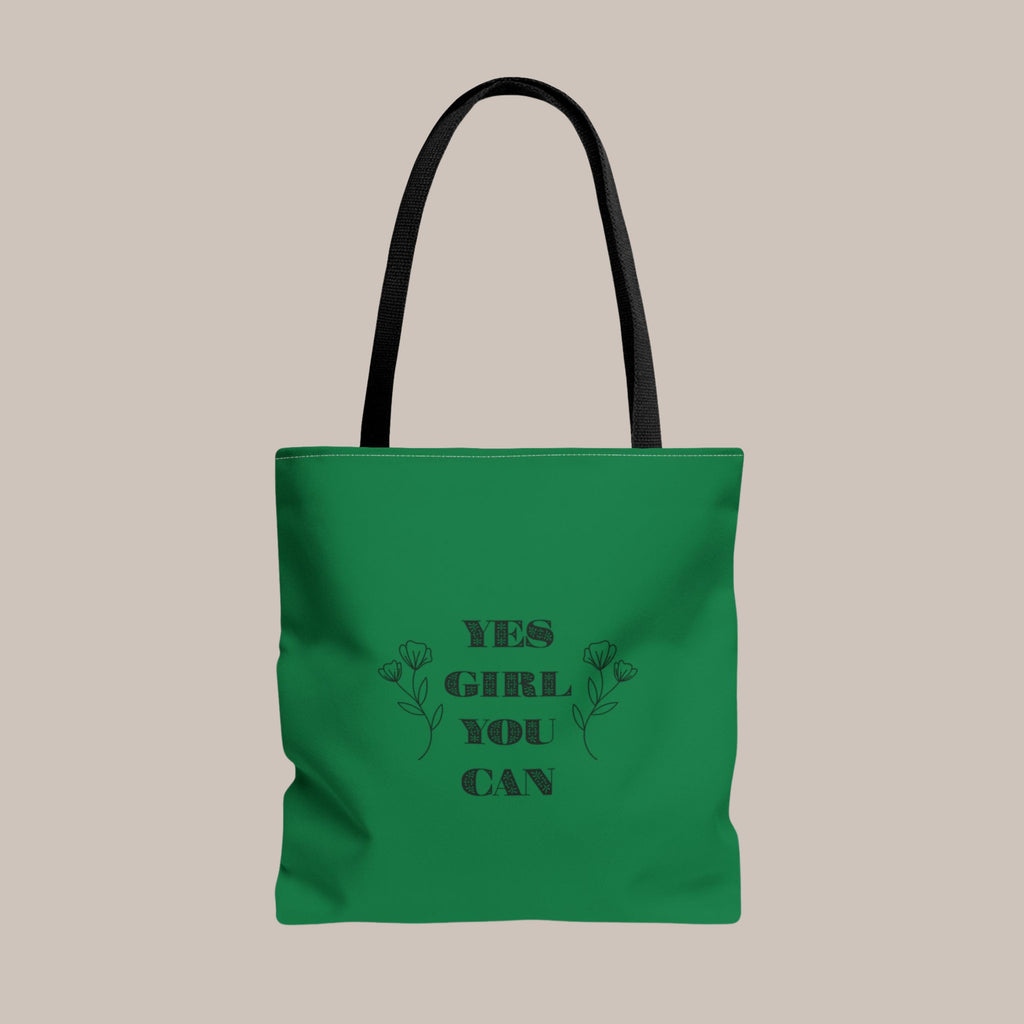 Yes Girl You Can Tote Bag – Motivational Shopper Bag - GRÜN