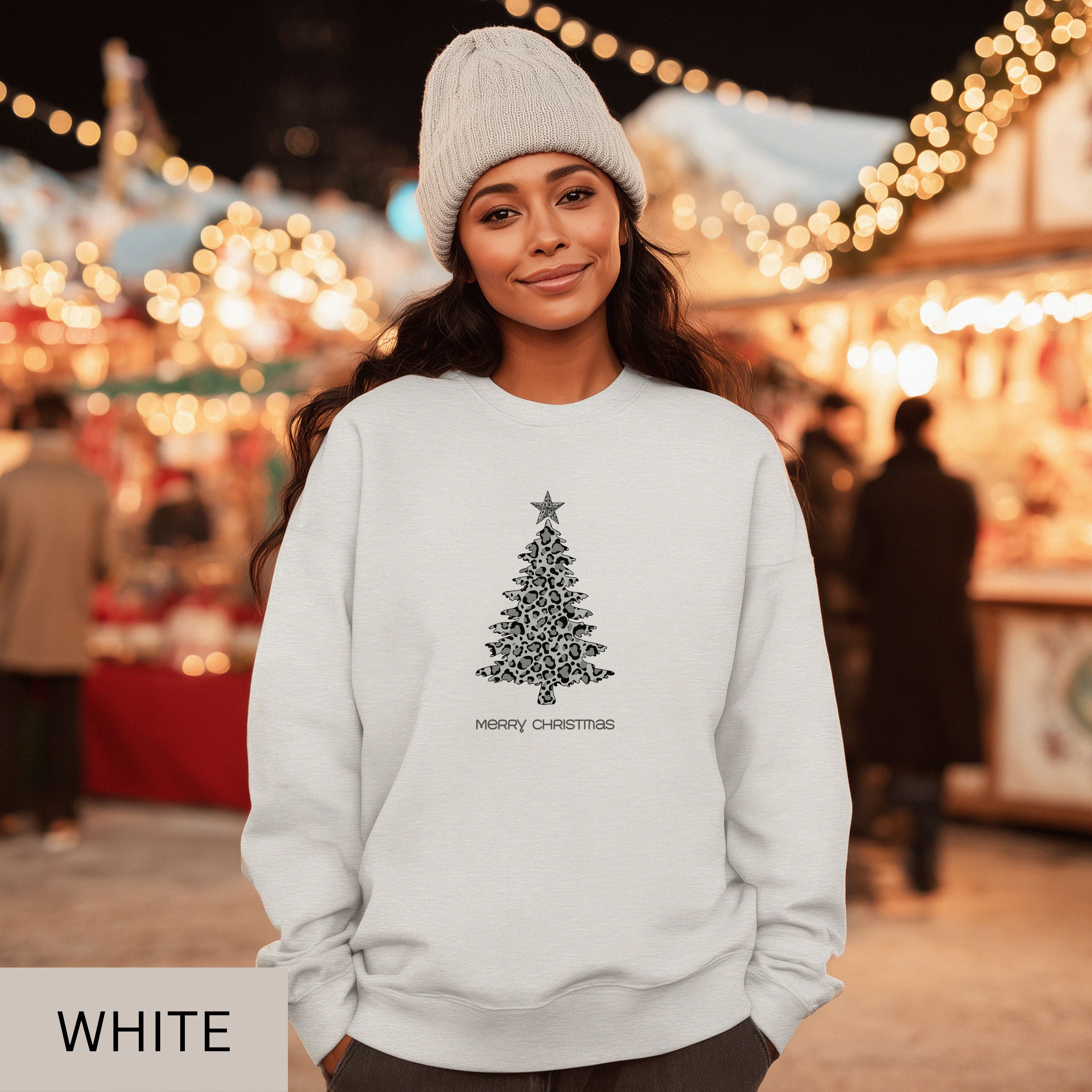 Unisex Sweatshirt, christmas sweater, holiday sweatshirt, cozy crewneck, christmas gift idea, winter sweater, unisex christmas top, festive sweatshirt, xmas jumper, holiday outfit, leopard xmas tree, merry xmas shirt, leopard print