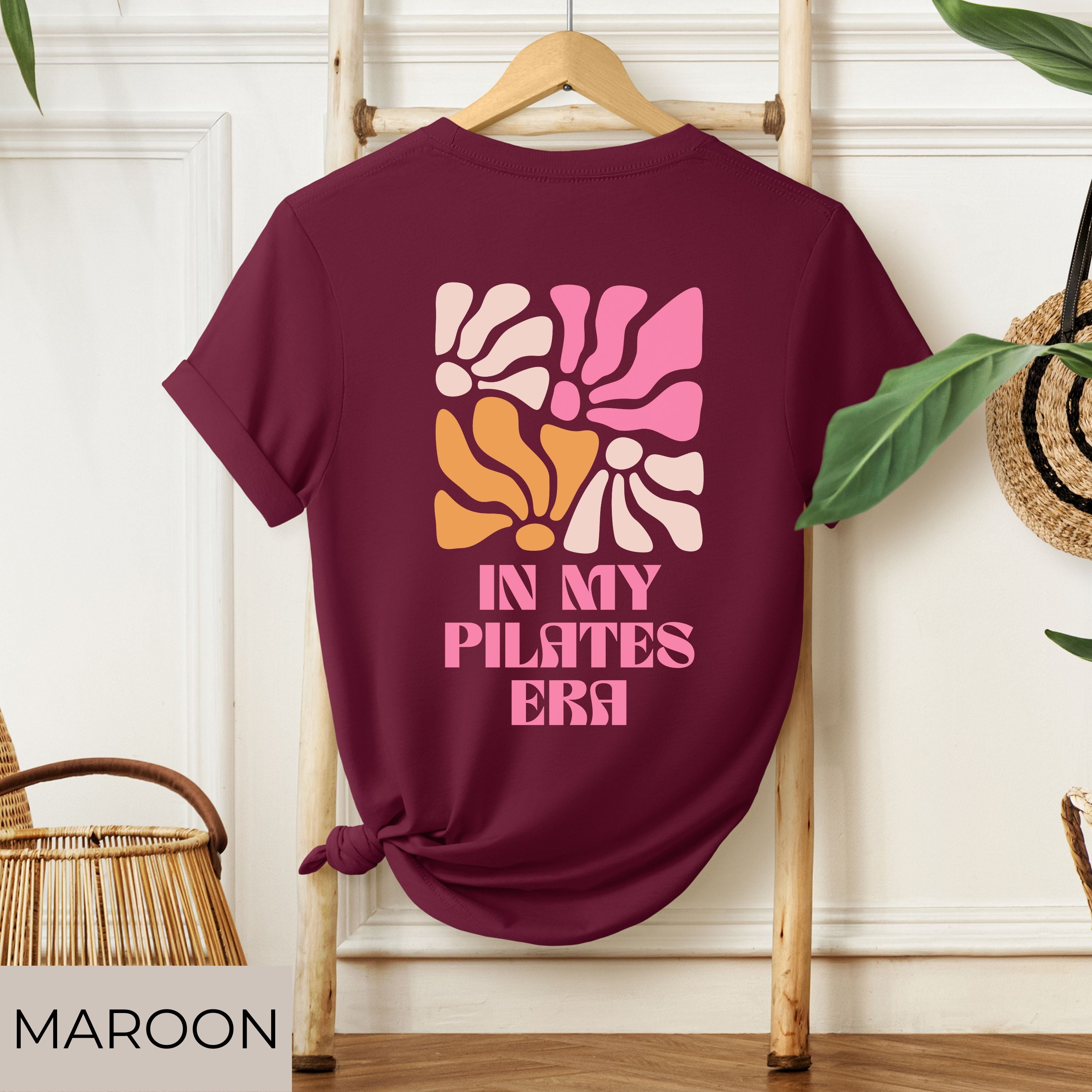 unisex tee, Pilates shirt, Fitness tee, yoga t shirt, Retro floral, women workout, Workout tee, pilates gift, exercise shirt, gym shirt, womens graphic tee, floral print tee, in my pilates era