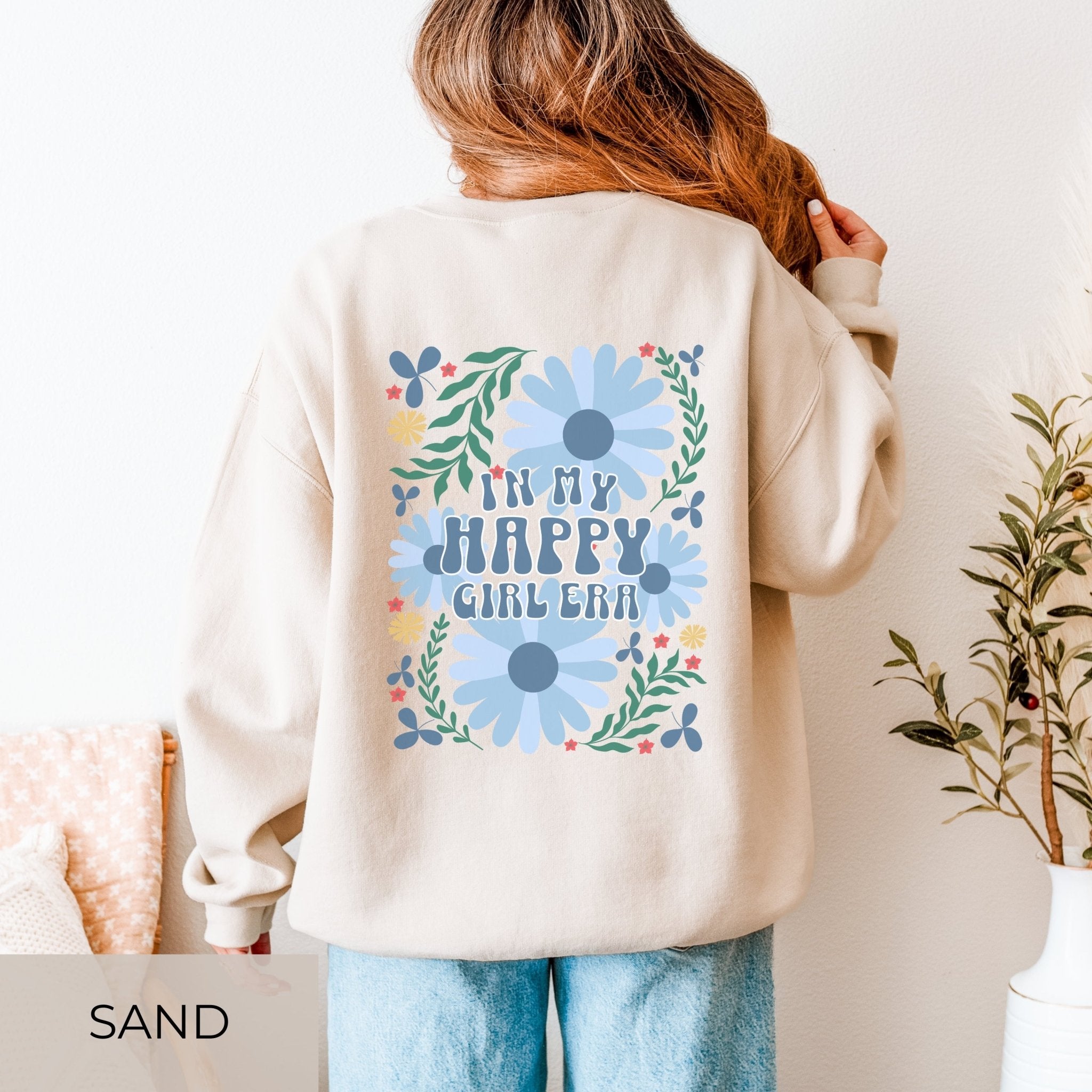 Happy Girl Era Sweater – Floral Pullover mit Retro Blumen - SoulDesignsAnnabel