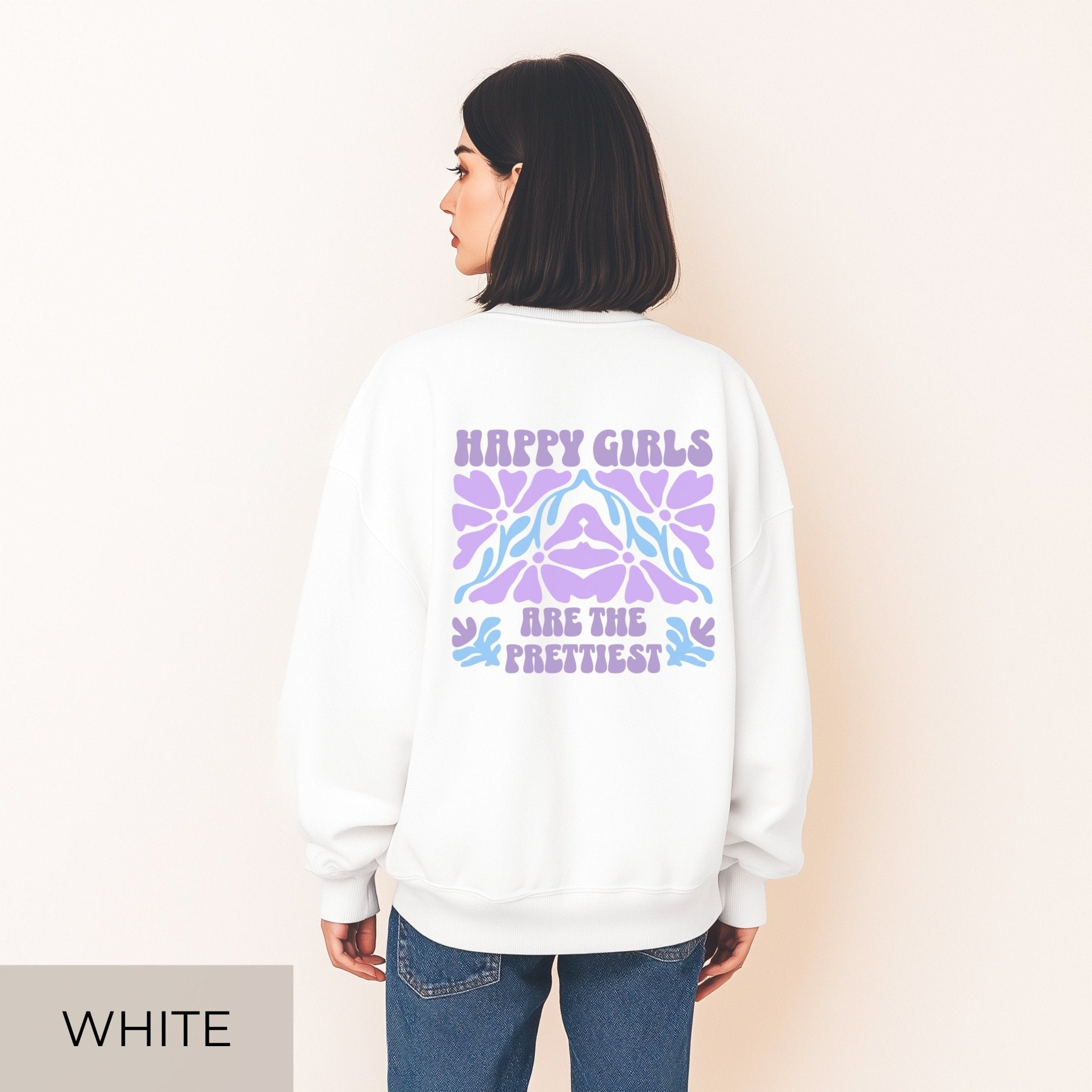 Happy Girls Are The Prettiest Sweater – Retro Boho Pullover - SoulDesignsAnnabel