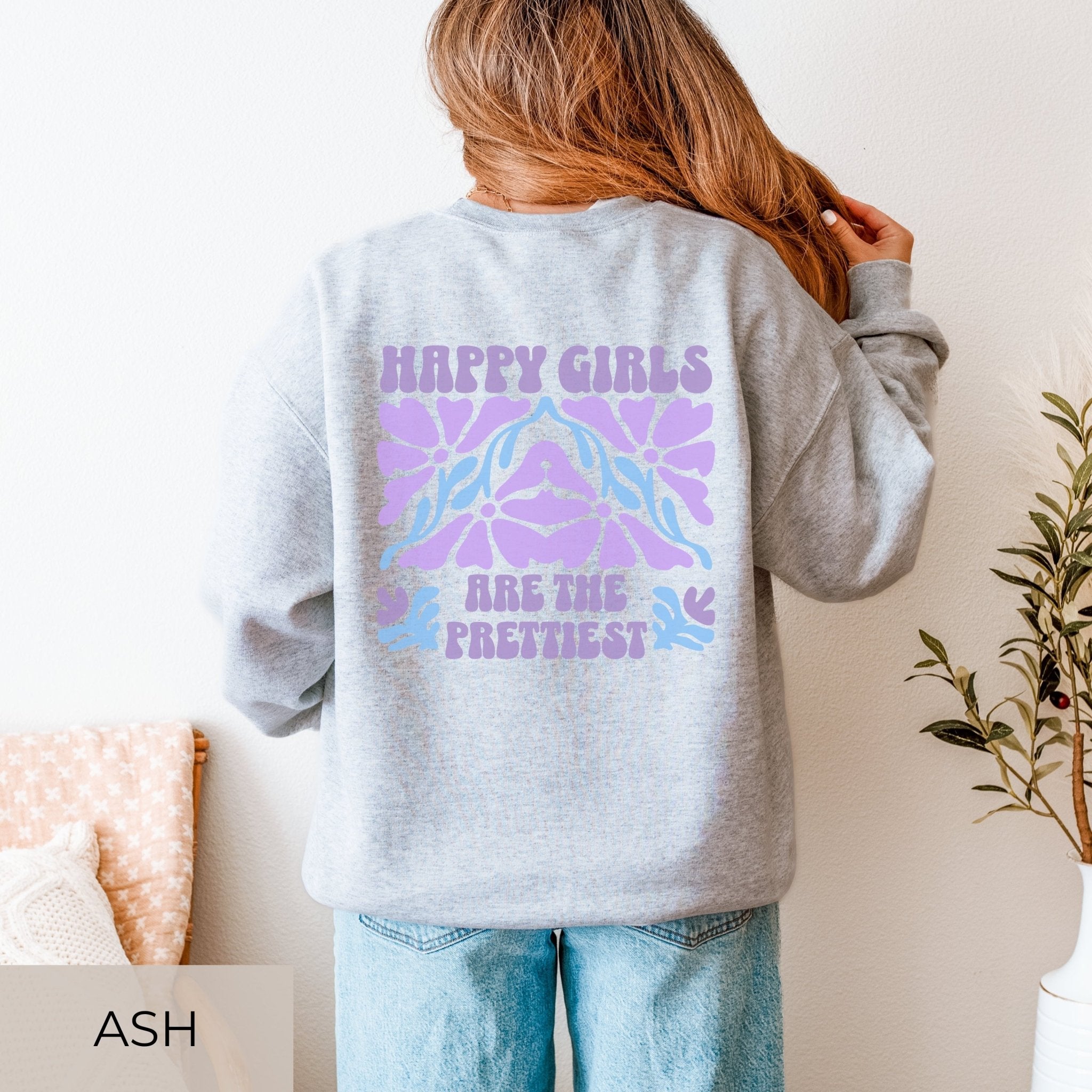 Happy Girls Are The Prettiest Sweater – Retro Boho Pullover - SoulDesignsAnnabel