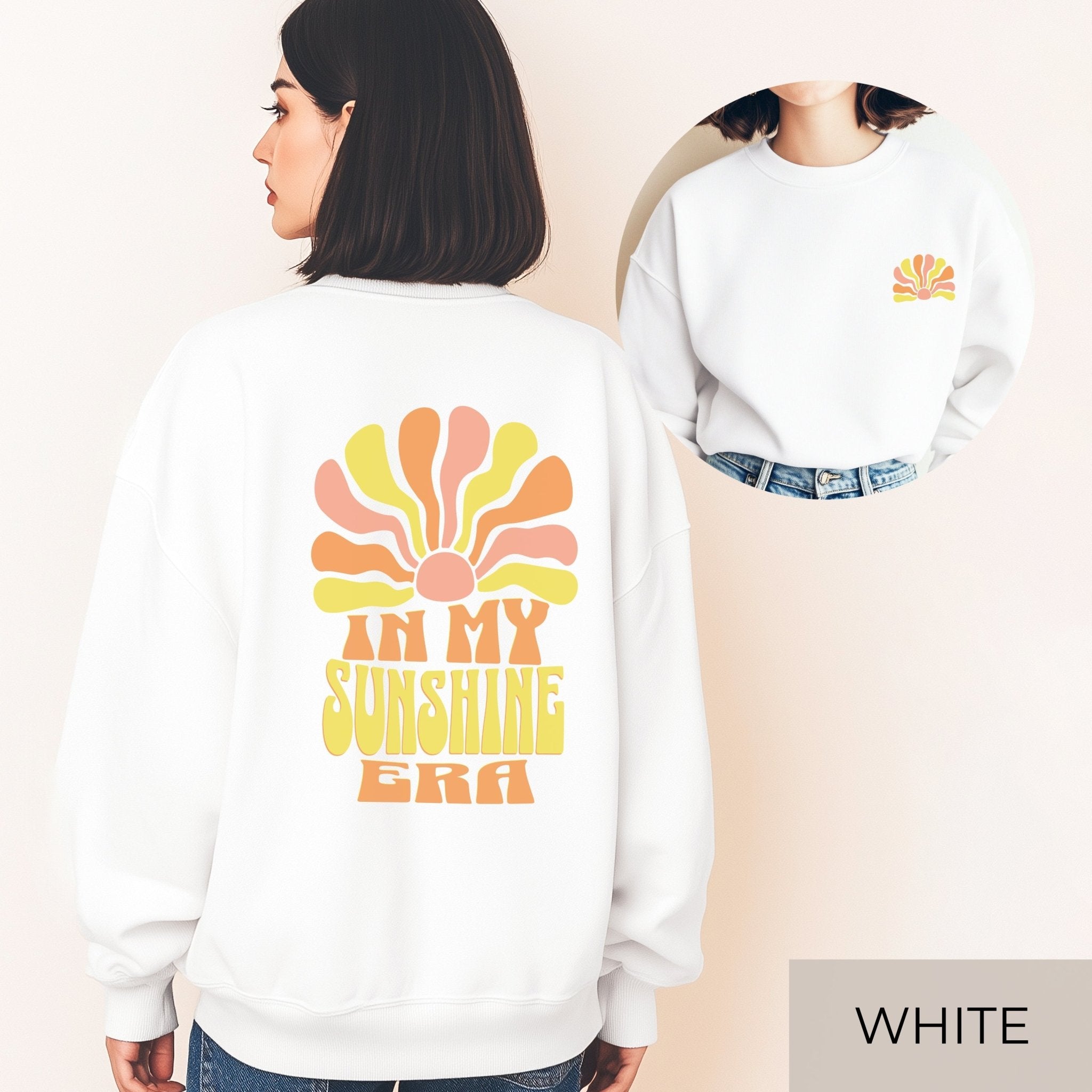 In my Sunshine Era Sweater • Retro Sonnen - Design vorn & hinten - SoulDesignsAnnabel