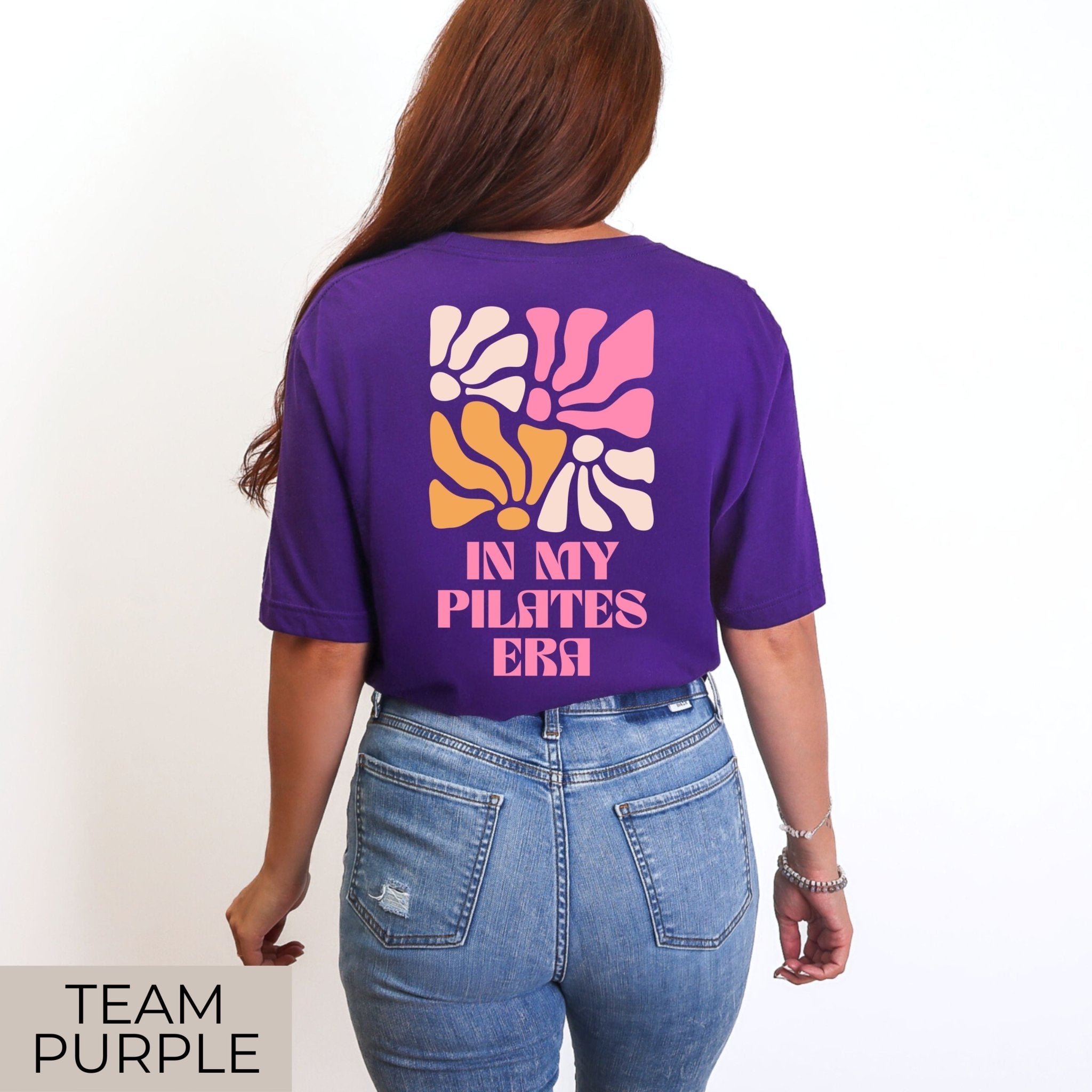 My Pilates Era T-Shirt | Retro Abstrakt Floral, Pink, Orange Fitness Shirt | USA - SoulDesignsAnnabel