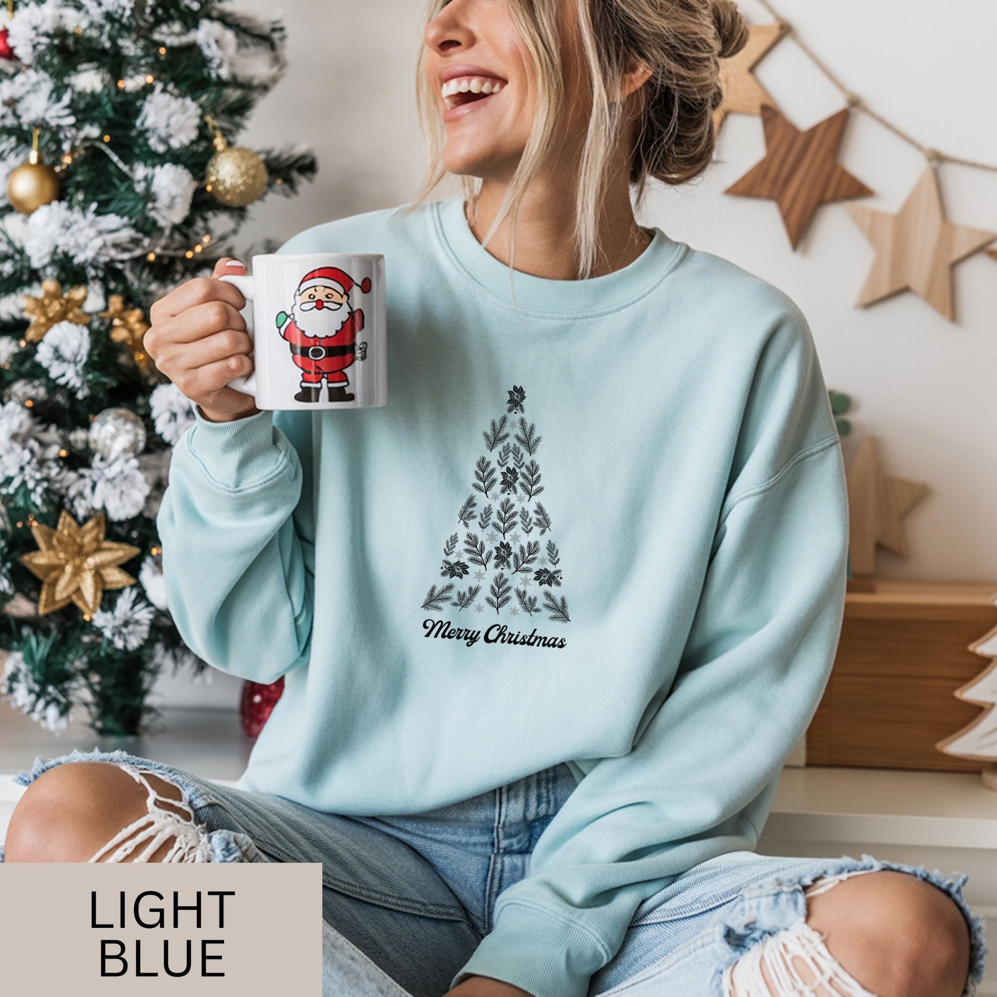 Pine Tree Sweatshirt | Botanischer Weihnachts - Sweater | USA - SoulDesignsAnnabel